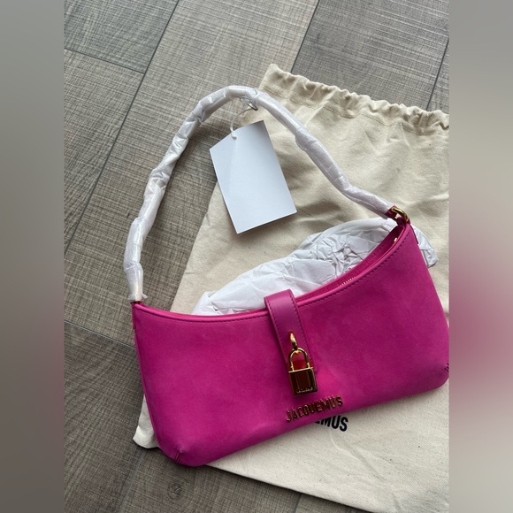 Jacquemus Le Bisou pink suede shoulder bag (never worn, tags on, packaging) - Picture 2 of 6